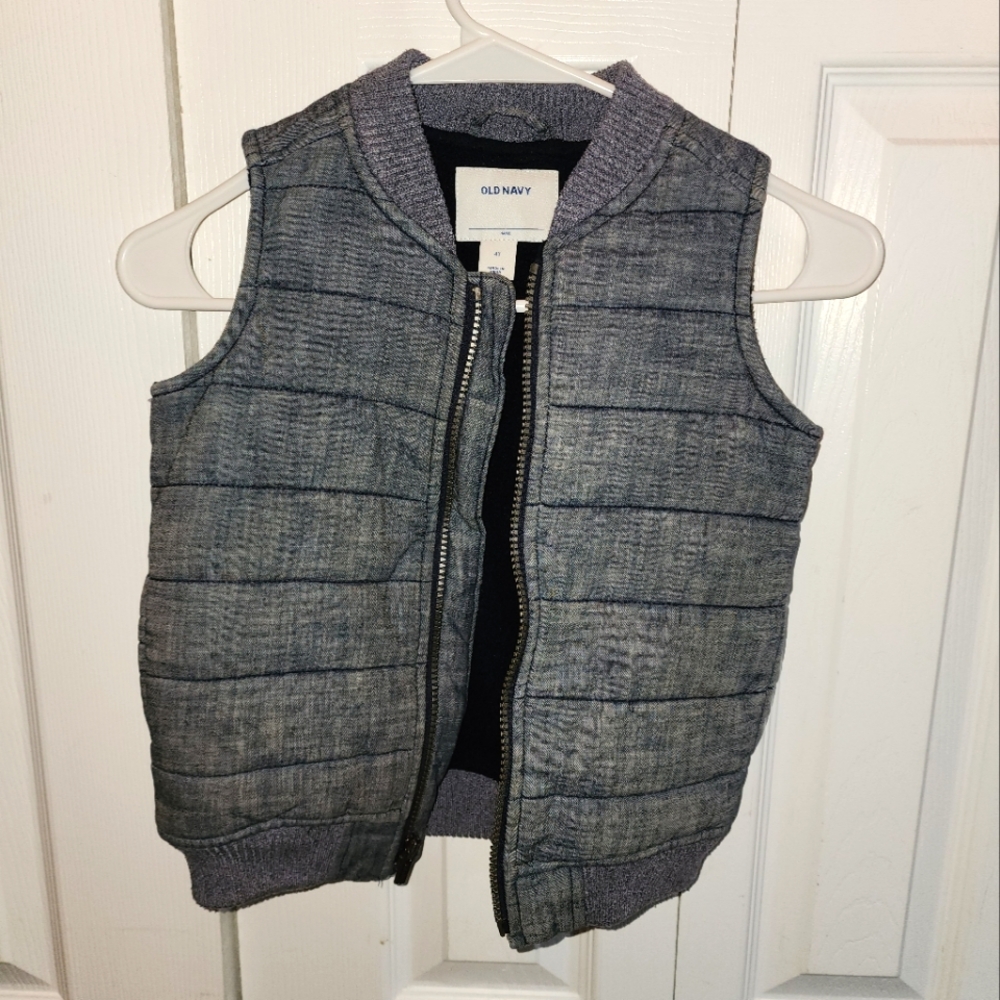 Old Navy Quilted Chambray Vest